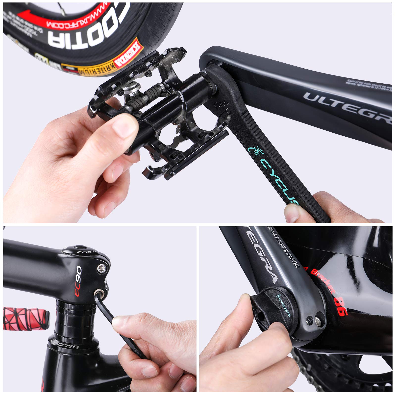 cyclists Kit di Riparazione Bici Portatile, Valigetta Attrezzi per Riparazioni Catene e Pneumatici, Set Completo di Attrezzi per Bici con Custodia per Trasporto