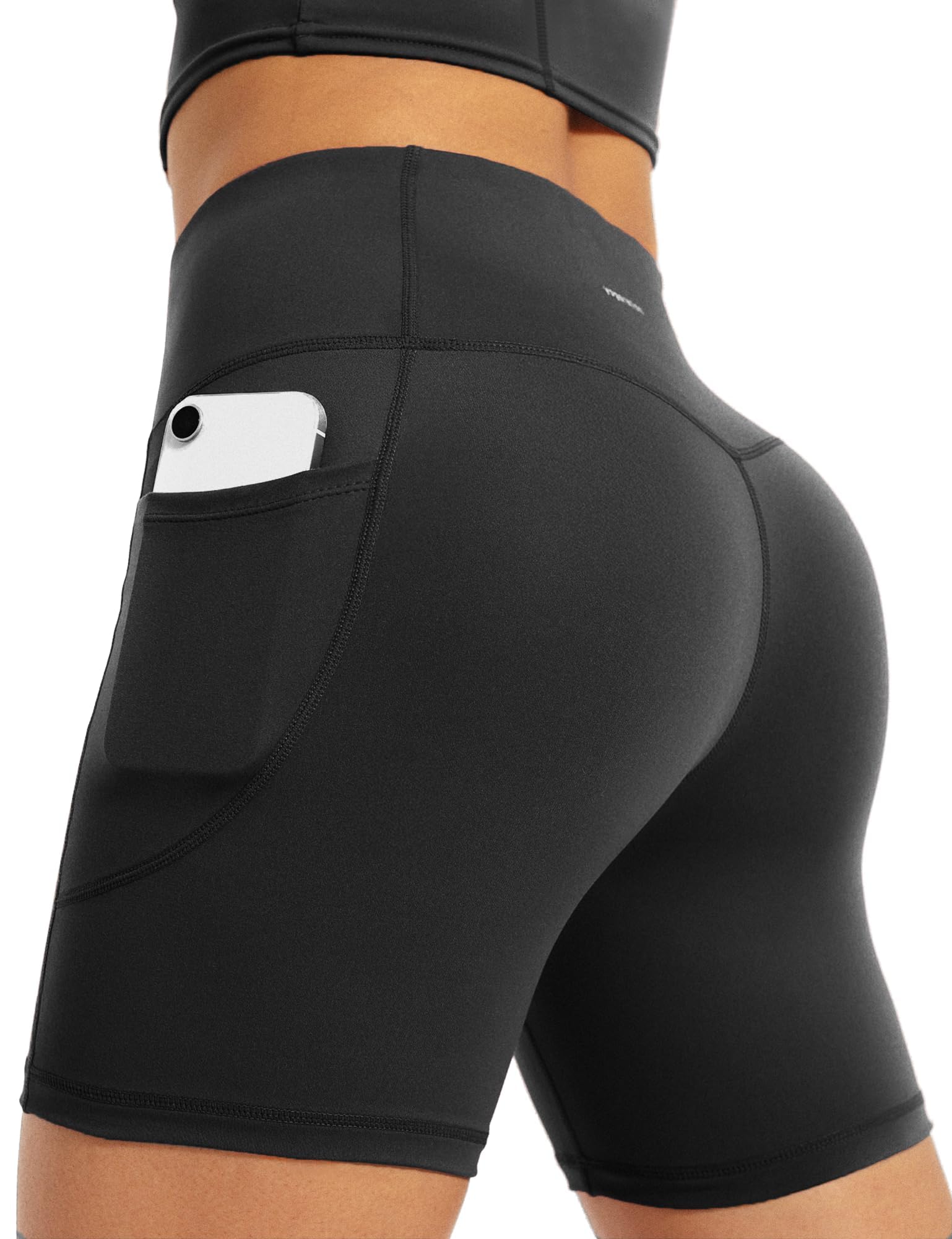 Yogaration Pantaloncini Palestra Donna, Shorts Sportivi Vita Alta con Tasche, Leggins Corti Push up Senza Cuciture per Yoga Fitness Gym Sport Estivi