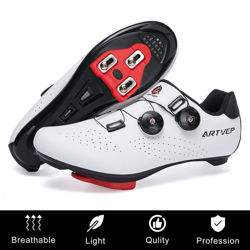 Scarpe da Ciclismo da Uomo Scarpe da Bici da Strada Compatibile con SPD e Delta Blocco Pedale Scarpe da Bicicletta Compatible with Peloton Antiscivolo Traspiranti