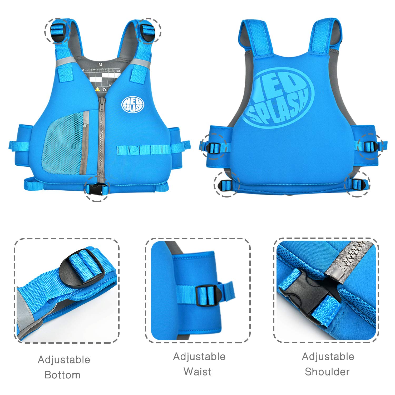 Aiuto al Galleggiamento Adulti, Giubbotto Solido, Ideale per Sport Acquatici, kayak, Sup, Canottaggio, Snorkeling