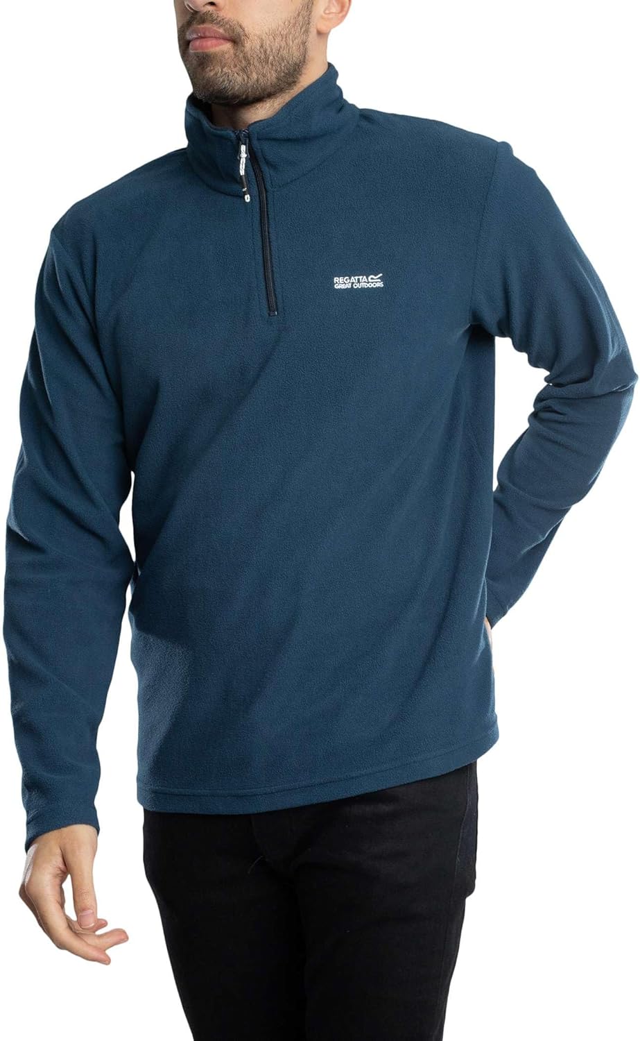 Regatta Uomo Felpa con Zip in Pile Thompson, Black