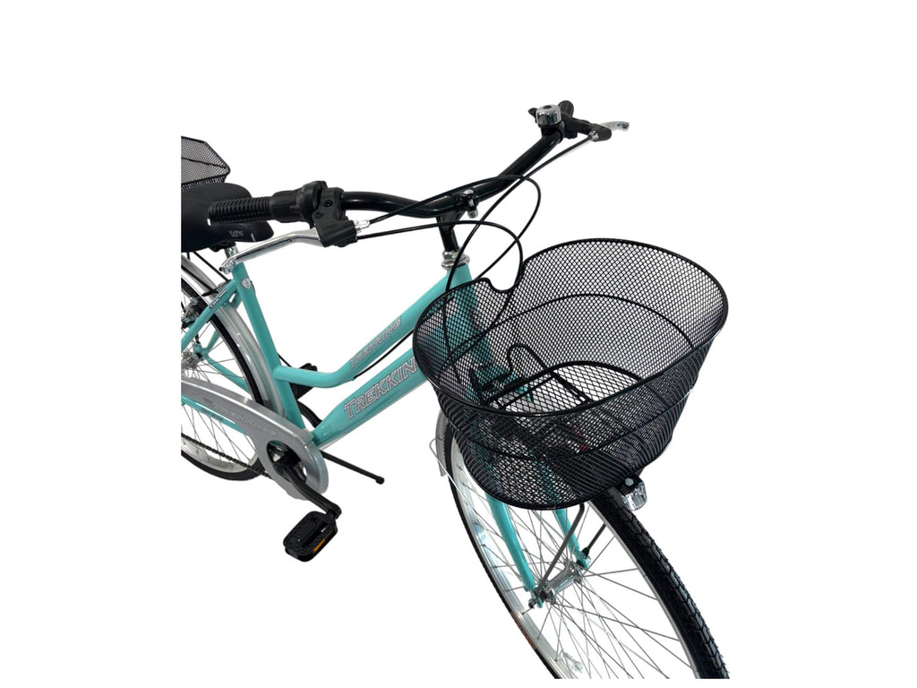 MADICKS Bicicletta Donna da Passeggio Olanda Misura 28 Bici da città Vintage retrò con Cestino Tiffany Turchese Con Cambio