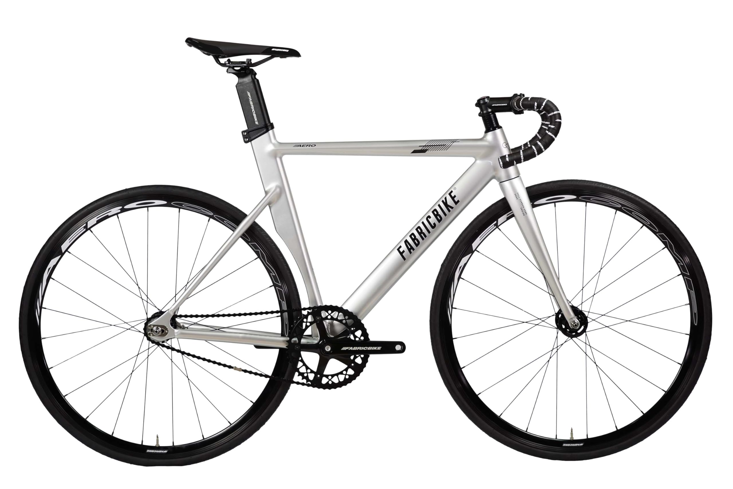 FabricBike AERO - Fixed Gear Bicicletta, Single Speed Fixie Completa mozzo, Telaio in Alluminio e Forcella in carbonio, Ruote 28, 5 Colori, 3 Dimensioni, 7.95 kg (Taglia M)