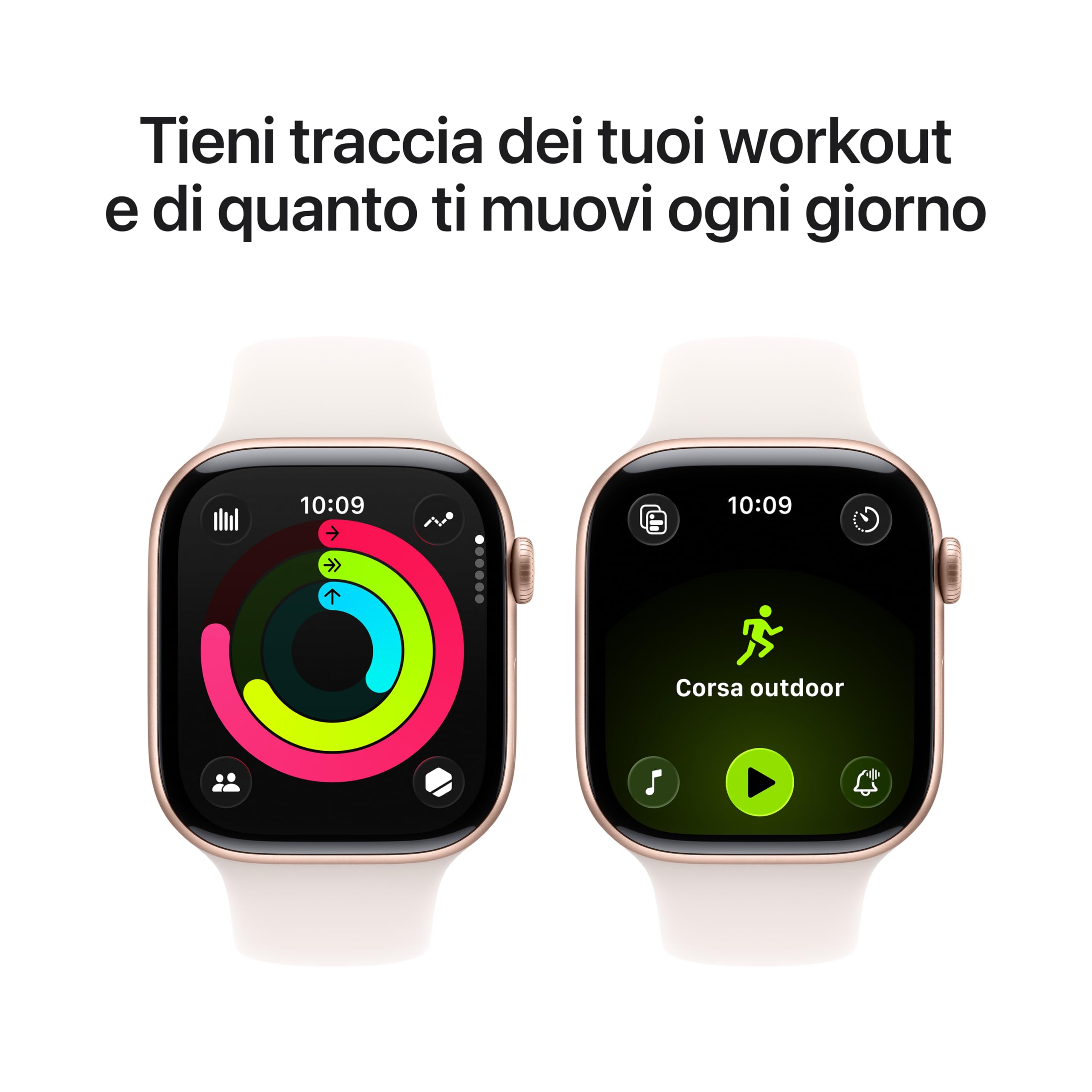 Apple Watch Series 11 GPS, Cassa 46 mm in alluminio Jet Black con Cinturino Sport nero - M/L