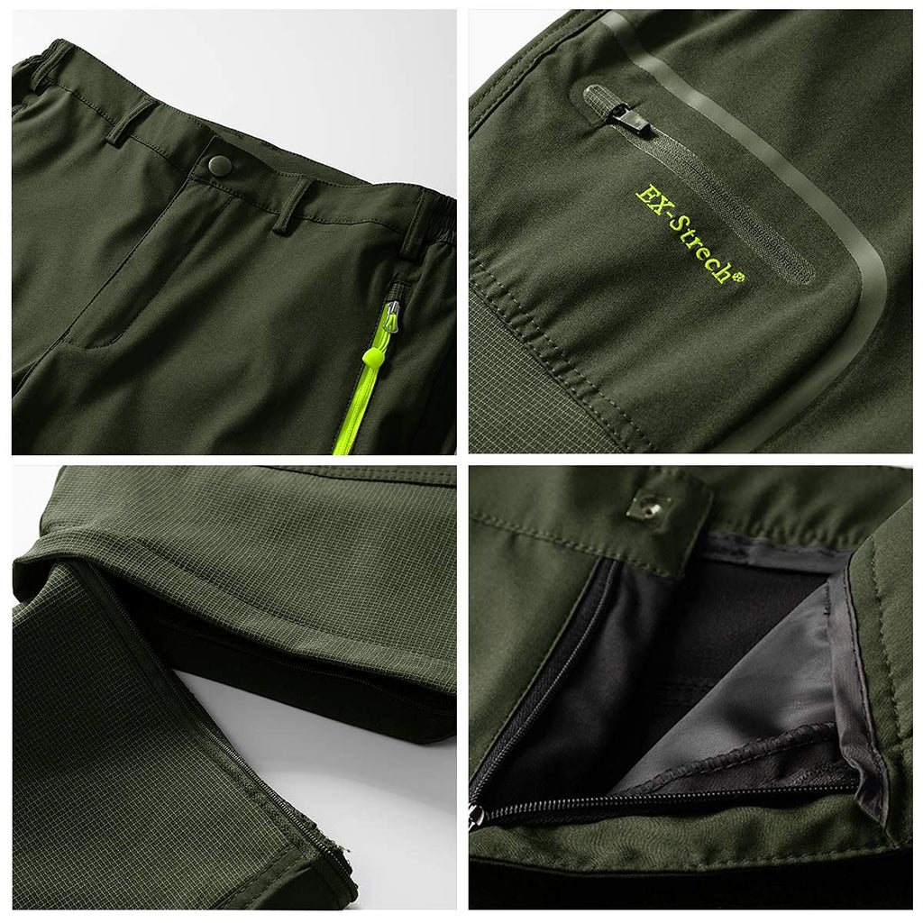 Zoerea Pantaloni Trekking Uomo Asciugare Rapidamente Traspiranti Convertibile Pantaloncini Primavera Estate Sottile All'aperto Alpinismo Escursionismo Calzoni