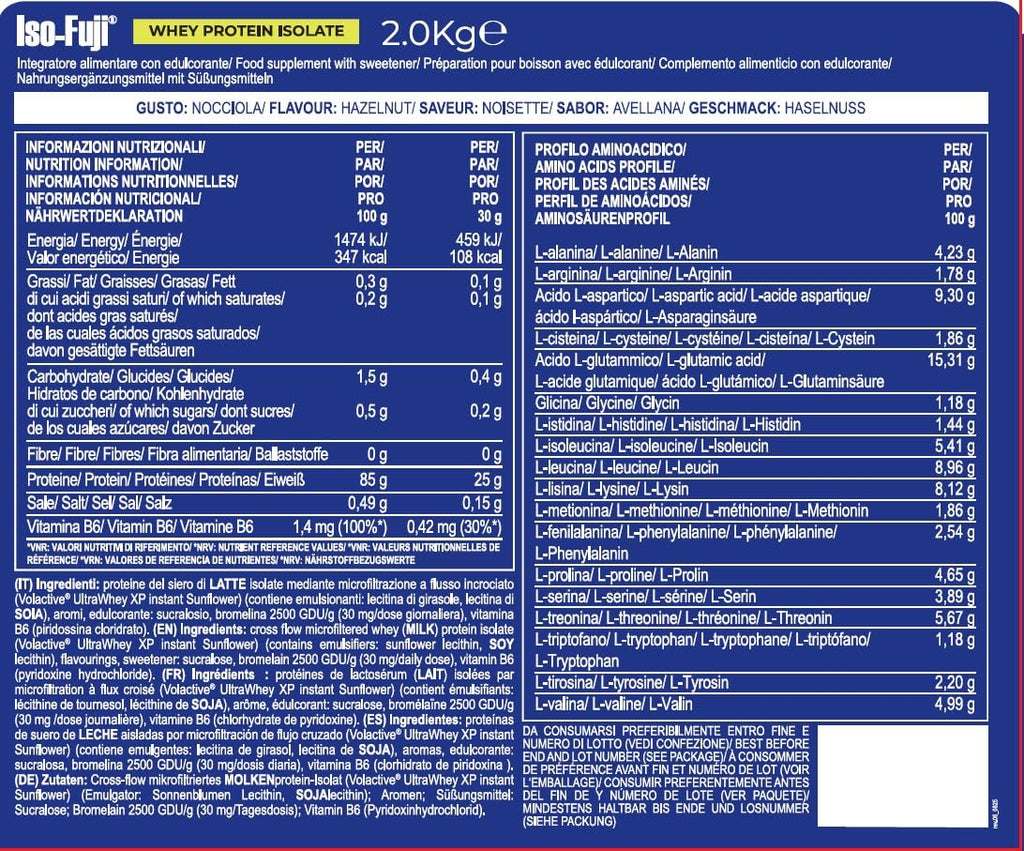 YAMAMOTO NUTRITION Iso-FUJI 700 grammi, 100% proteine del siero di latte isolate di qualità Volactive® UltraWhey XP, altissimo contenuto proteico e adatte ad ogni momento