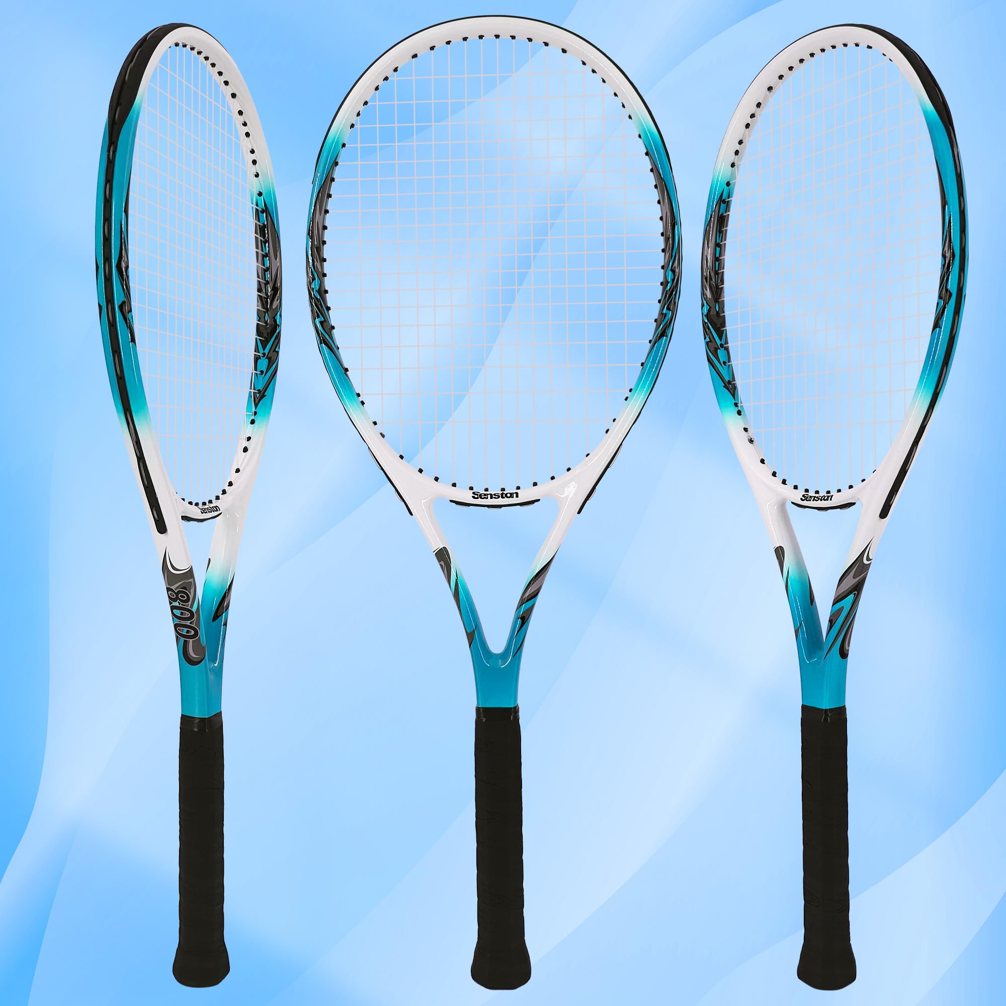 Senston Racchetta da Tennis da 27'', Racchette Tennis con Borsa, Grip da Tennis, Smorzatore di Vibrazioni, Presa e Controllo Eccellenti