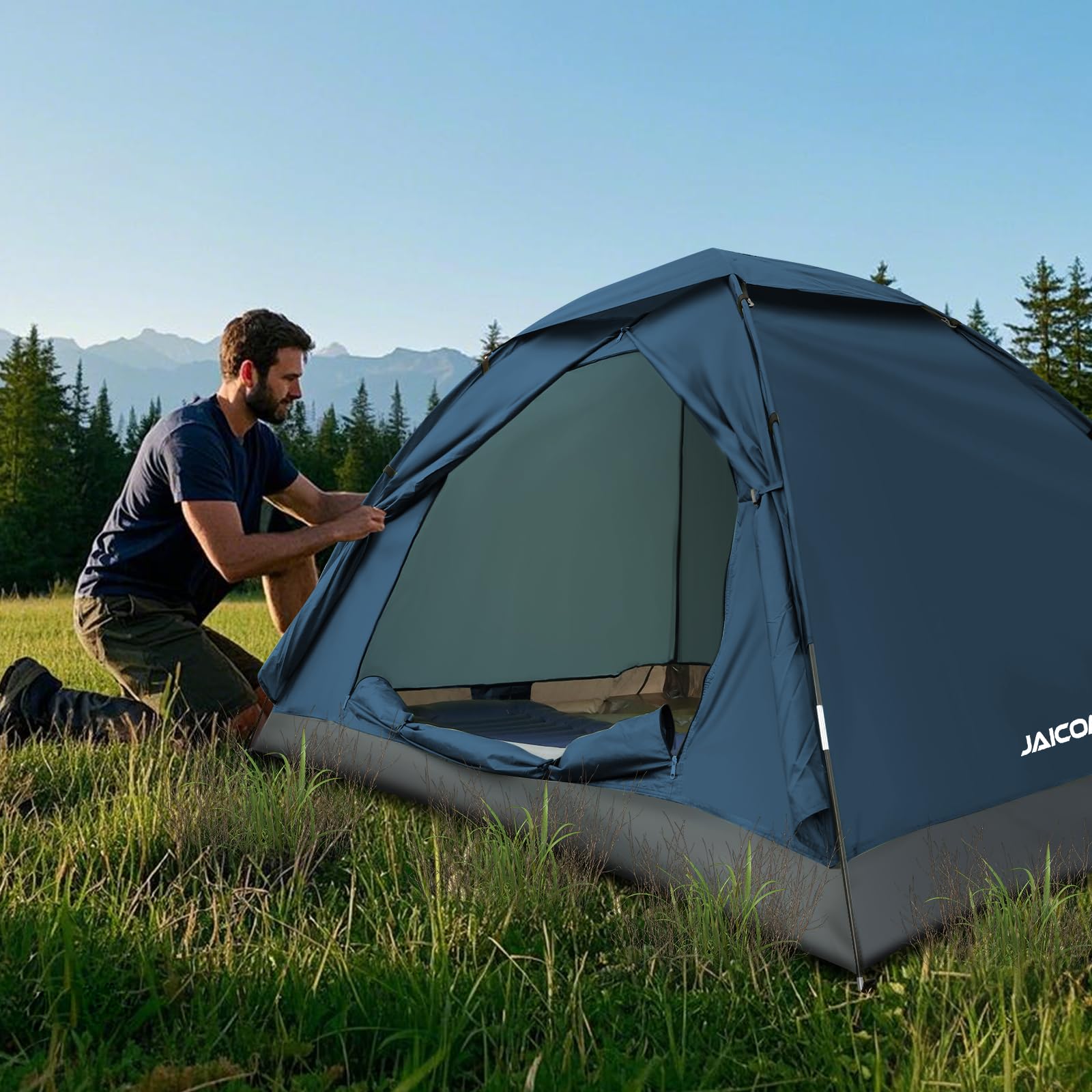 JAICOM Tenda da Campeggio per 1-4 Persone, Ultraleggera Impermeabile Tende igloo Tenda Campeggio per 3-4 Stagioni, Facile da installare, Ideale per Campeggio, Trekking, Spiaggia, Arrampicata