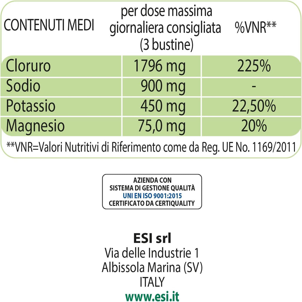 ESI, Multicomplex Sport, Complément Alimentaire de Sels Minéraux pour Sportifs avec Potassium, Magnésium et Sodium, Contre la Fatigue et Redonne de l'Énergie, Sans Sucres, 24 Sachets