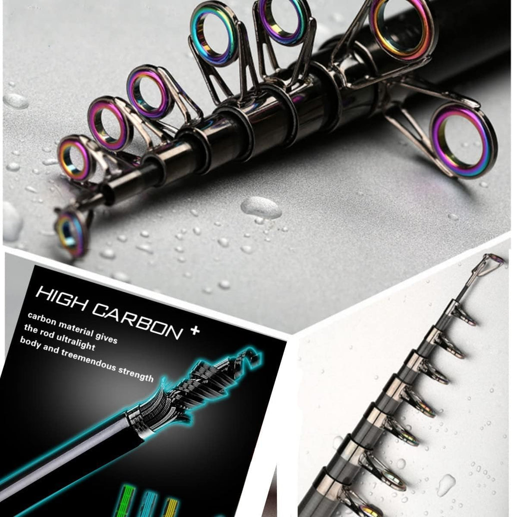 Nuova Portatile Canna da Pesca 99% Fibra di Carbonio con Punta Fluorescente Della Canna,Telescopico Super Hard Ultralight Palo da Pesca per Surf