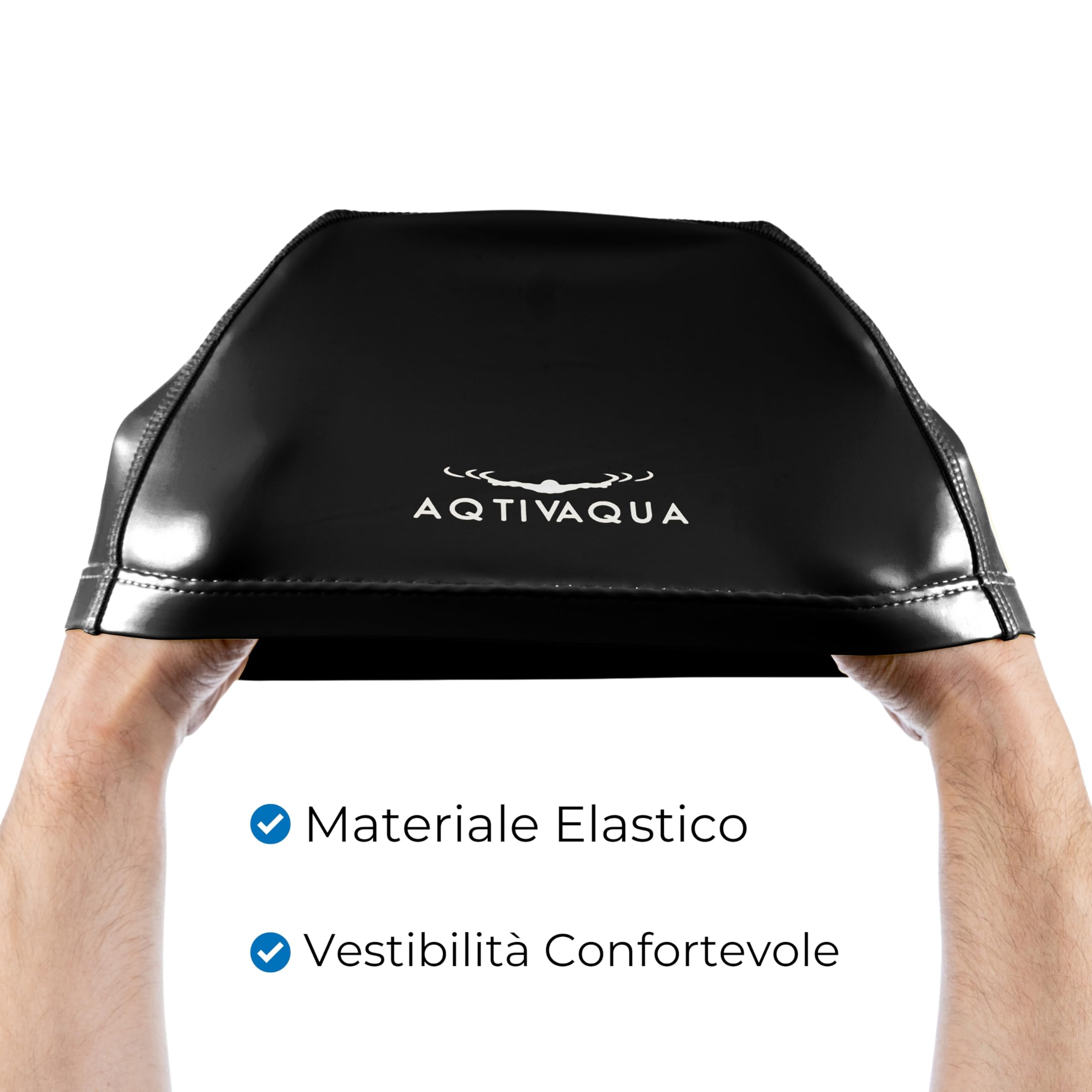 AqtivAqua Cuffia Piscina Uomo, Donna e Bambini — Morbida ed Elastica in Spandex con Rivestimento Protettivo — Ideale per l'Uso in Piscina