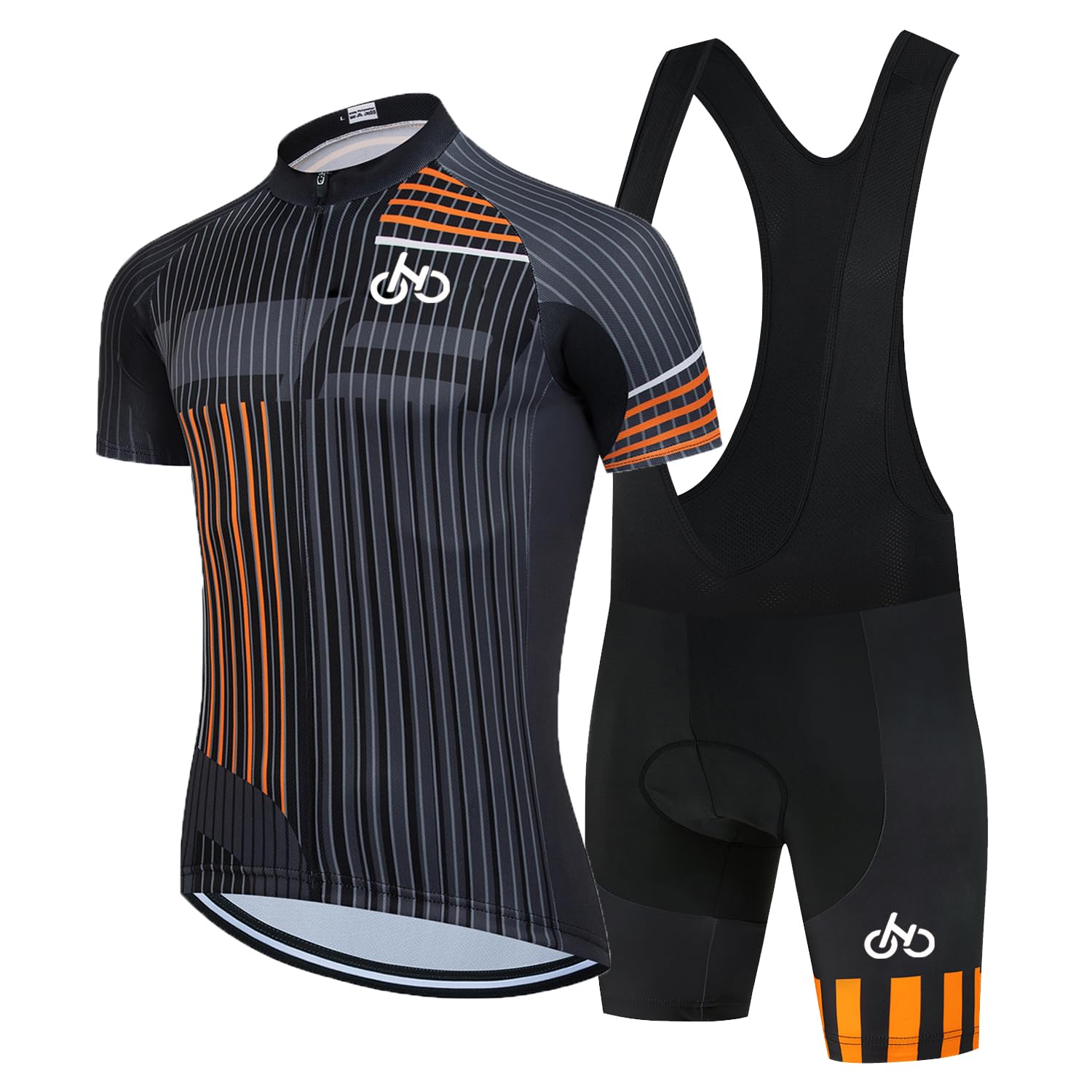 Abbigliamento Ciclismo da Uomo Maniche Corte Completo Bici Completo Ciclismo Manica Corta Tuta Ciclismo Uomo Pantaloncini con Bretelle in Gel 3D Traspirante e ad Asciugatura Rapida