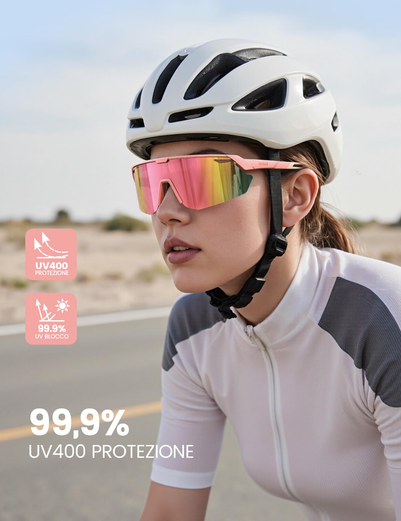Lamicall Occhiali da Sole Ciclismo Polarizzati, [24g Ultraleggero] Anti-UV400, TR90-Telaio, Nasello Regolabile, Occhiali da Sole Sportivi per Uomo e Donna, per Pesca/Corsa/Sport all'Aperto