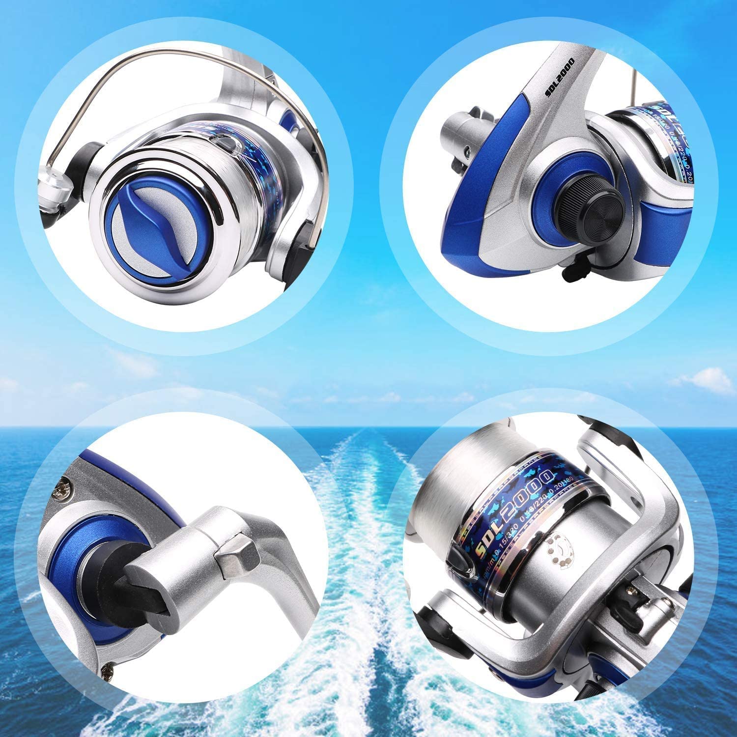 Mini Mulinello da Spinning e Canna Combo Mano Portatile Telescopica Fibra di Carbonio Dura al 99% Mare Canna da Pesca e Mulinello Esche Artificiali Lenza