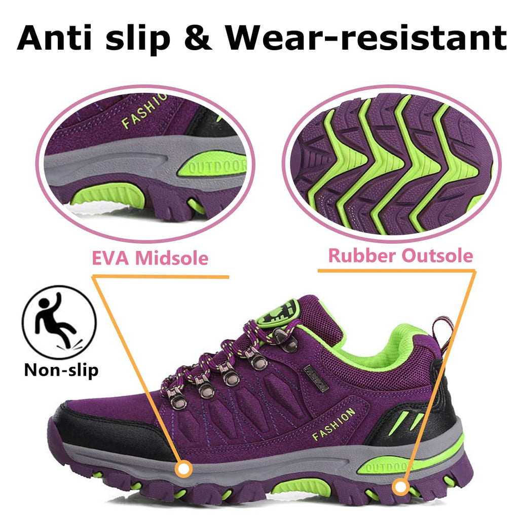 Scarpe da Trekking da Donna Scarpe Sportive Basse Scarpe da Trekking Leggere all'aperto Scarpe da Trekking Antiscivolo Adatte al Campeggio e all'escursionismo Nero Grigio Viola Rosa 36-42EU
