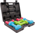 GORILLA SPORTS® Set di Manubri - 12 kg, Peso 2x1 kg, 2x2 kg, 2x3 kg, con Cassa 38 x 29,5 x 9 cm, Antiscivolo, in Ghisa e Neoprene - Pesi per Palestra, Esercizi, Fitness, Sollevamento, Casa