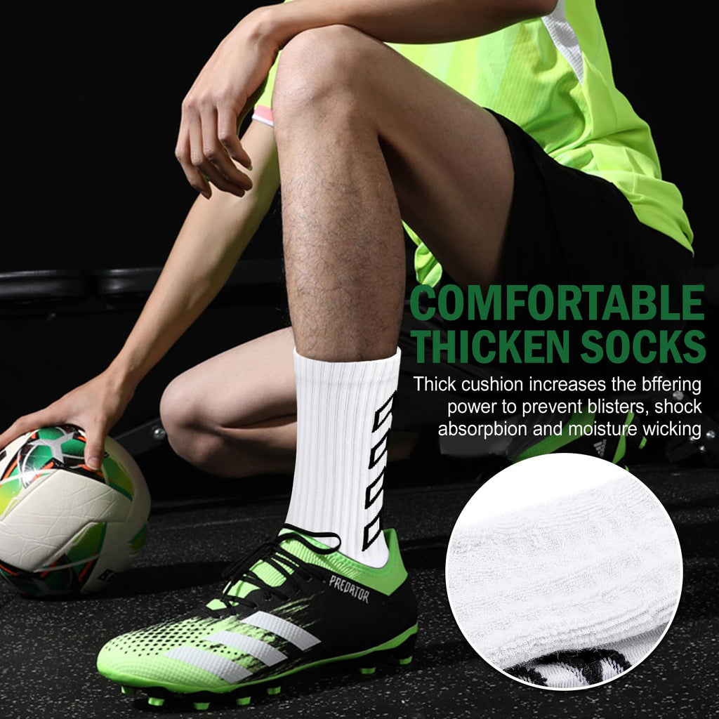 Calze Calcio Antiscivolo Uomo 37-45 Calze Antiscivolo Calcio Anti Vesciche Addensare Cotone Calzini Sportivi Donna Traspirante Calzini Grip Calcio per Ciclismo Trekking
