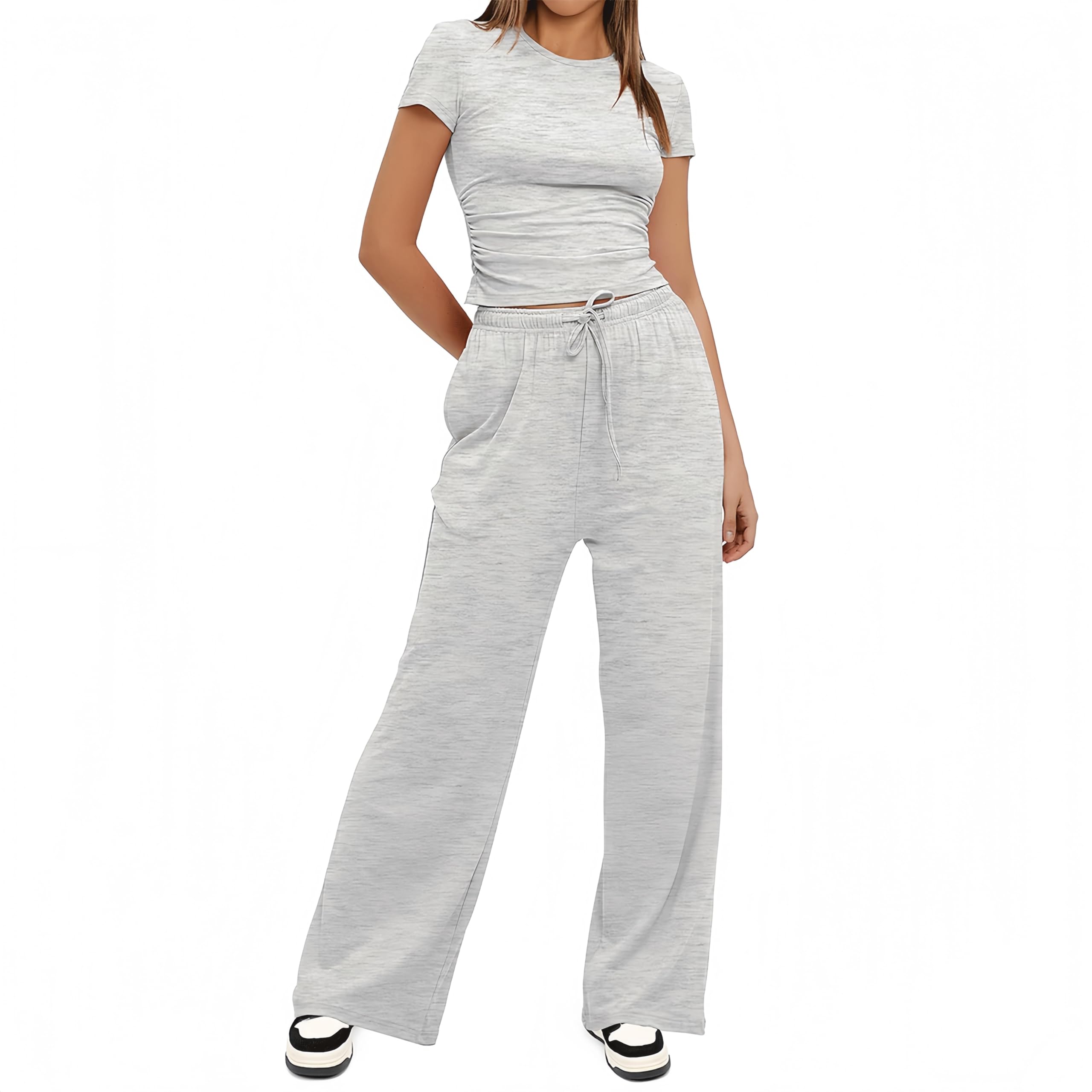 Sportivo Donna Completo Completi Sportivi Due Pezzi Sportiva Estiva Pantaloni Casual Elegante Completo Sportivo Tute da Ginnastica da Donna Estiva 2 Pezzi Homewear