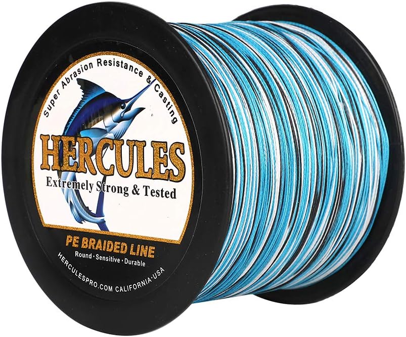 HERCULES Super Cast 100 m – 2000 m Yards filo da pesca intrecciato 10 lb – test per acqua salata acqua dolce PE intrecciato filo di pesce Superline 8 fili