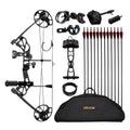 VEVOR Arc à Poulies, Kit d'Arc de Chasse Réglable de 482,6 à 762 mm, Poids de Traction de 8,62 à 31,75 kg, Kit pour Droitier avec Équipement de Chasse, 320 FPS, Noir