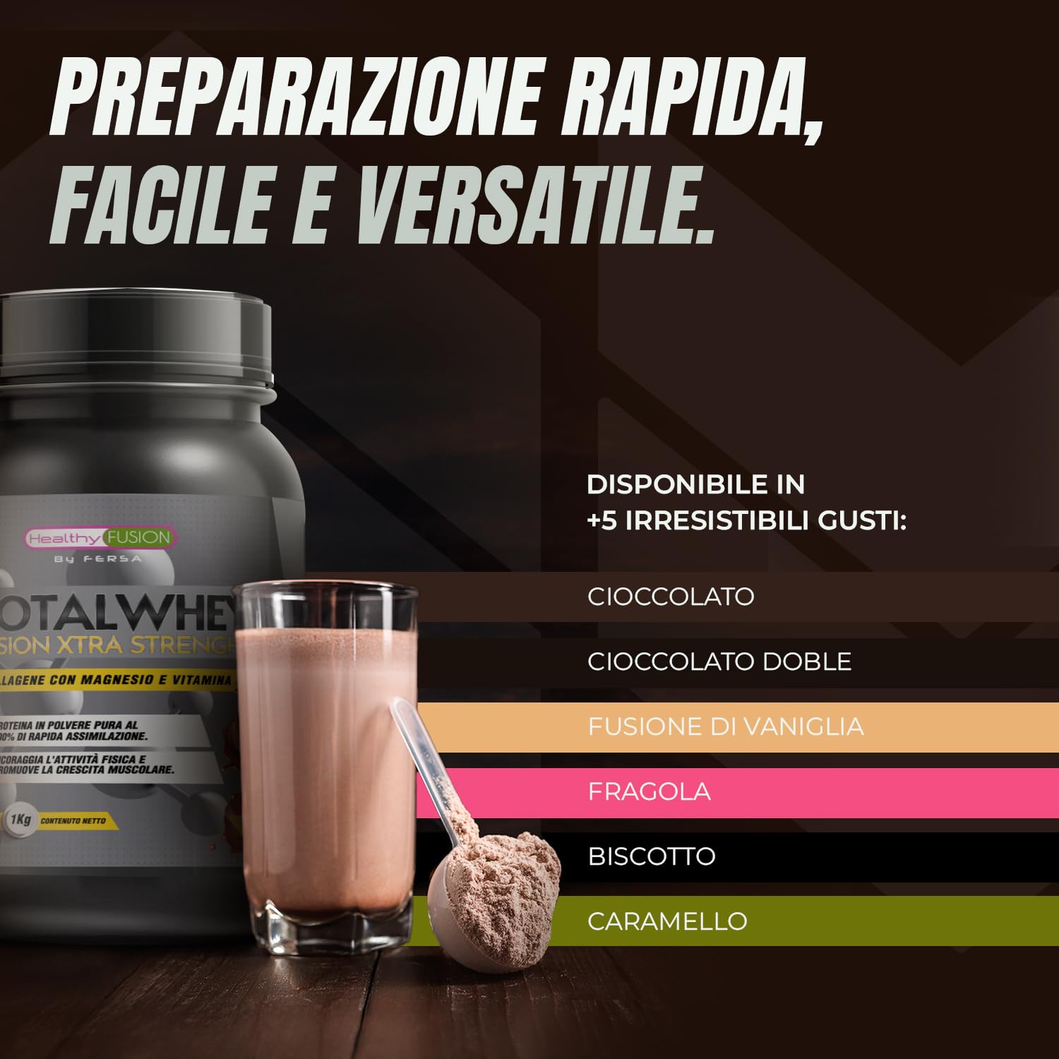 Whey Protein | Proteina Whey pura con Collagene + Magnesio | Migliora i tuoi allenamenti | Protegge e aumenta la massa muscolare | 1000g di proteina (Cioccolato)