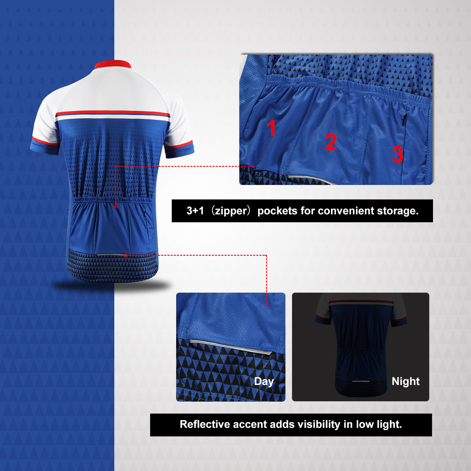 BERGRISAR Maglia da Ciclismo a Maniche Corte da Uomo, Traspirante Leggero Estiva Abbigliamento per MTB Bici