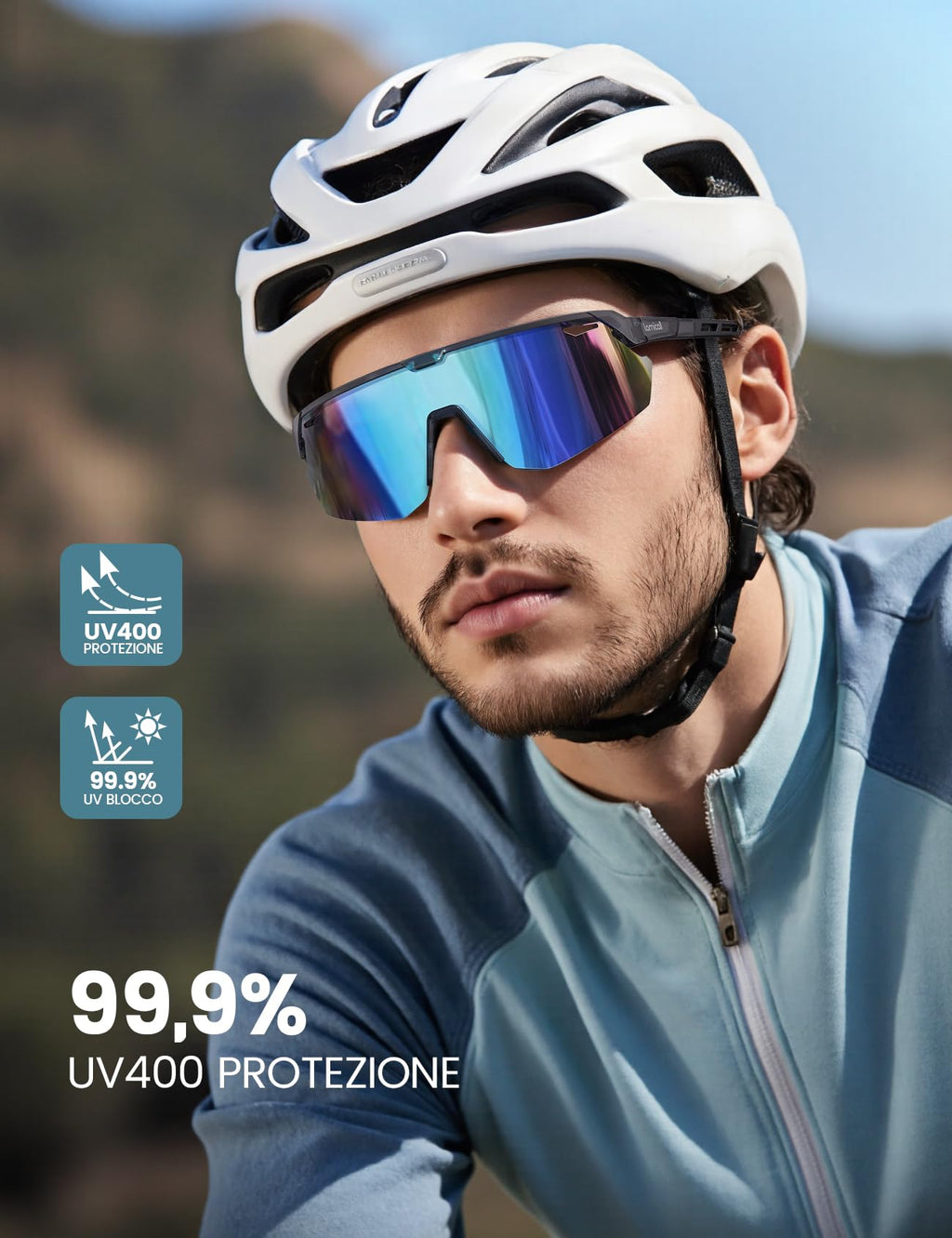 Lamicall Occhiali da Sole Ciclismo Polarizzati, [24g Ultraleggero] Anti-UV400, TR90-Telaio, Nasello Regolabile, Occhiali da Sole Sportivi per Uomo e Donna, per Pesca/Corsa/Sport all'Aperto