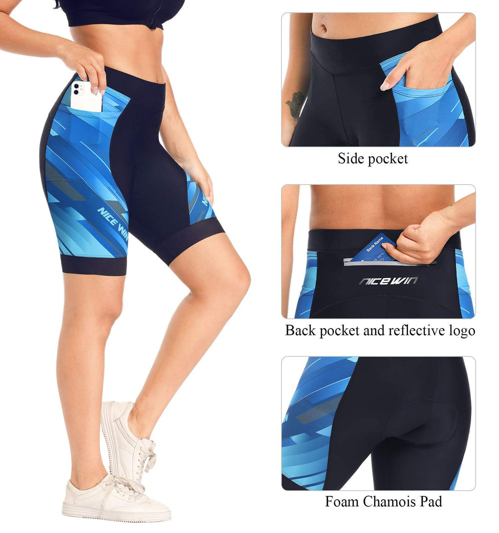 NICEWIN Pantaloncini da Ciclismo Donna Pantaloni Bici Sportivi 3D Gel Imbottiti Asciugatura Rapida per MTB Mutande Bicicletta