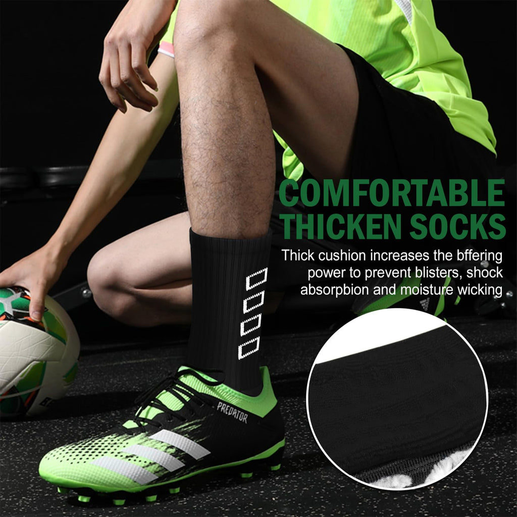 Calze Calcio Antiscivolo Uomo 37-45 Calze Antiscivolo Calcio Anti Vesciche Addensare Cotone Calzini Sportivi Donna Traspirante Calzini Grip Calcio per Ciclismo Trekking