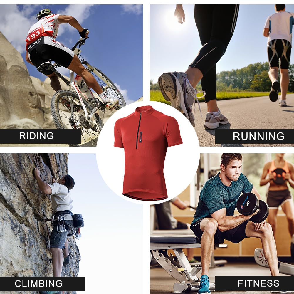 FEIXIANG Maglia Ciclismo Maniche Corte,Maglietta Mountain Bike Uomo Asciugatura Veloce T-Shirt off-Road Sportswear Estate