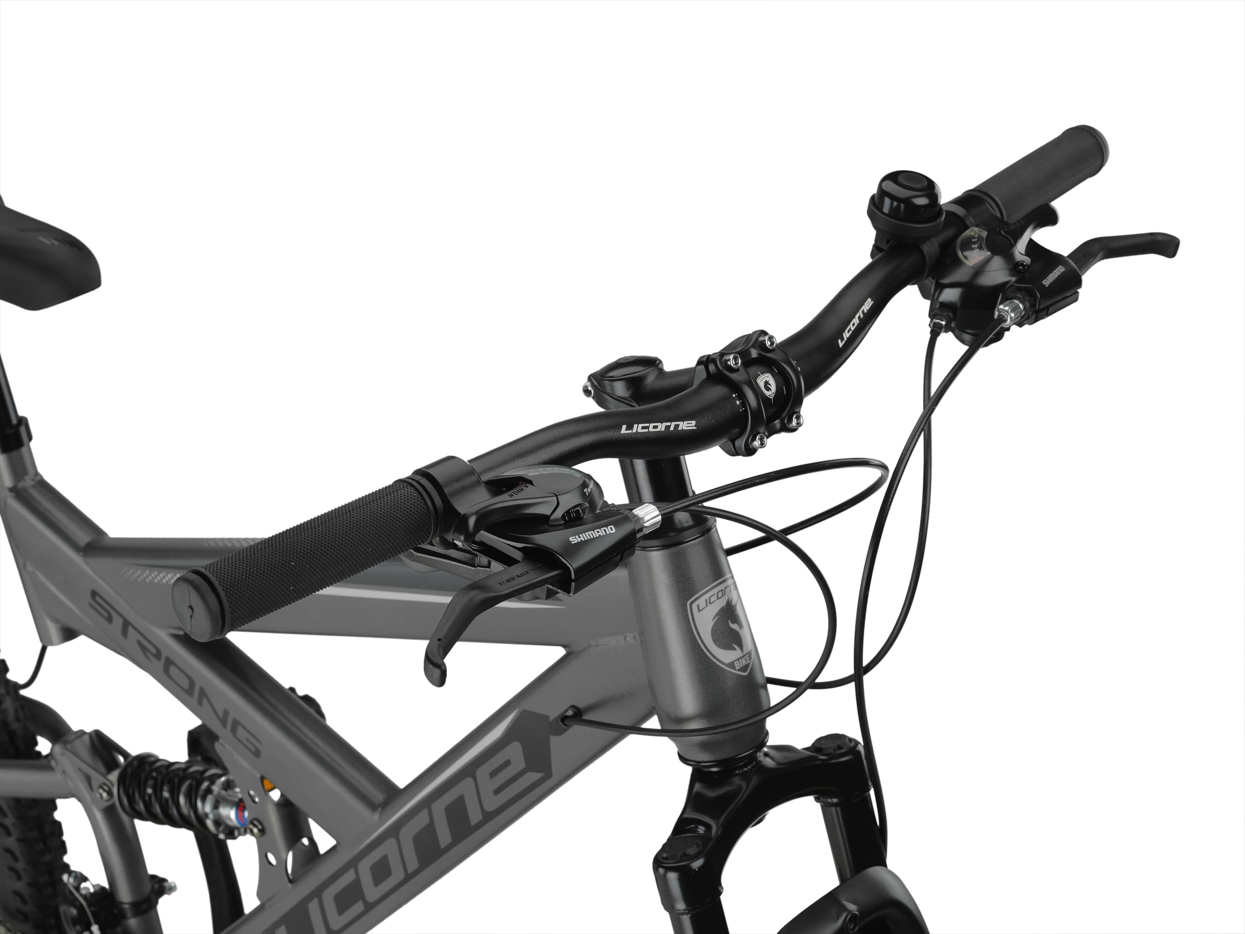 Licorne Bike - VTT Premium Strong 2D 26, 27,5 et 29 pouces, vélo avec freins à disque avant et arrière, 21 vitesses, tout suspendu