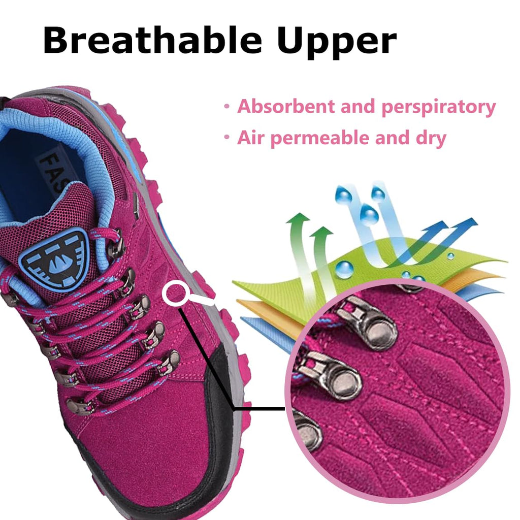Scarpe da Trekking da Donna Scarpe Sportive Basse Scarpe da Trekking Leggere all'aperto Scarpe da Trekking Antiscivolo Adatte al Campeggio e all'escursionismo Nero Grigio Viola Rosa 36-42EU