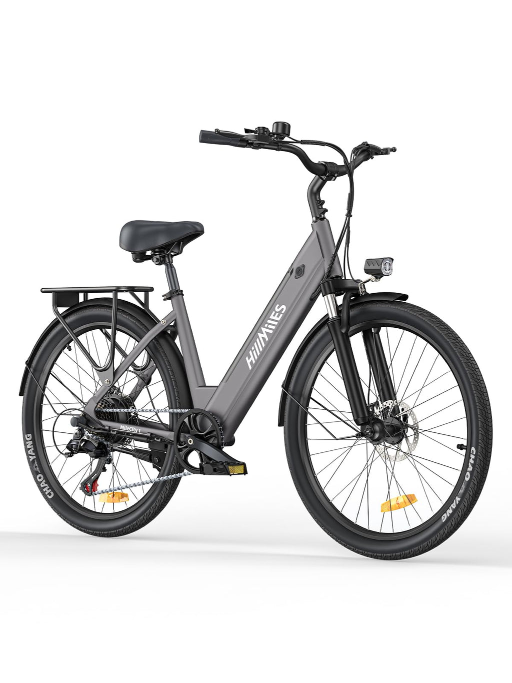 HillMiles MileCity1 Bicicletta elettrica per adulti da 26", batteria rimovibile da 36V 13Ah a 7 velocità, e-bike da 25 km/h e 80-100 km di autonomia per pendolari urbani