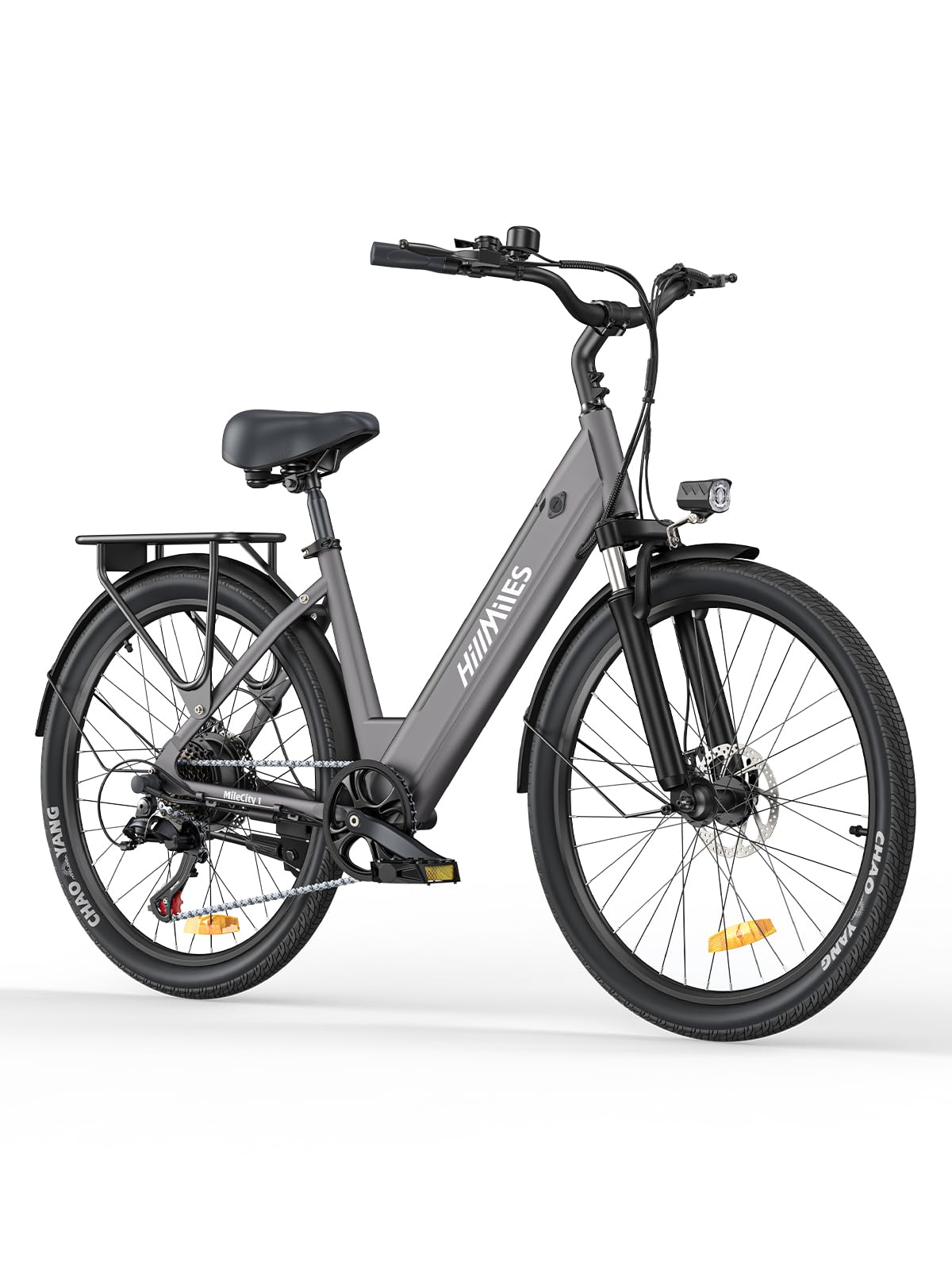 HillMiles MileCity1 Bicicletta elettrica per adulti da 26", batteria rimovibile da 36V 13Ah a 7 velocità, e-bike da 25 km/h e 80-100 km di autonomia per pendolari urbani