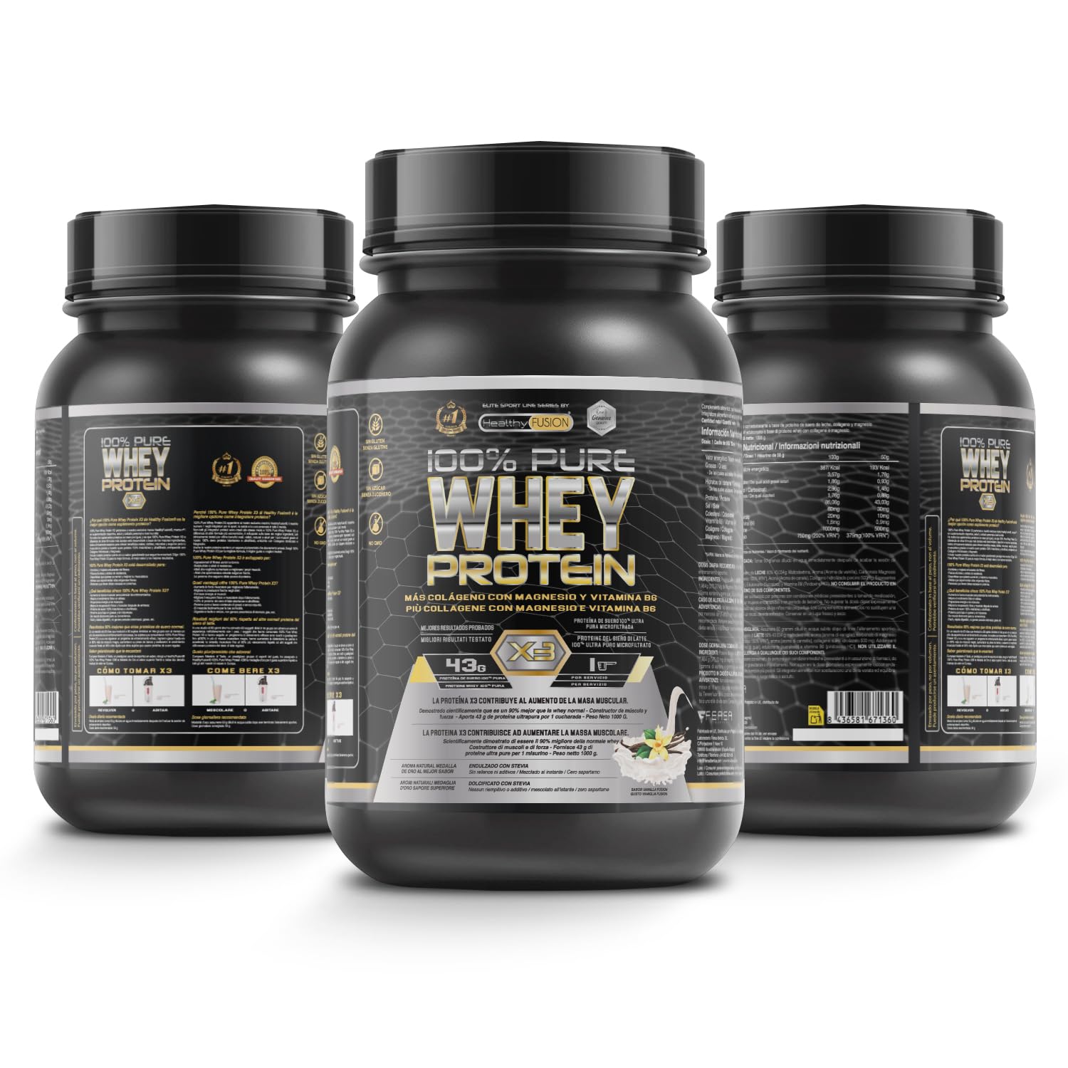 Whey Protein | Proteina Whey pura con Collagene + Magnesio | Migliora i tuoi allenamenti | Protegge e aumenta la massa muscolare | 1000g di proteina (Cioccolato)