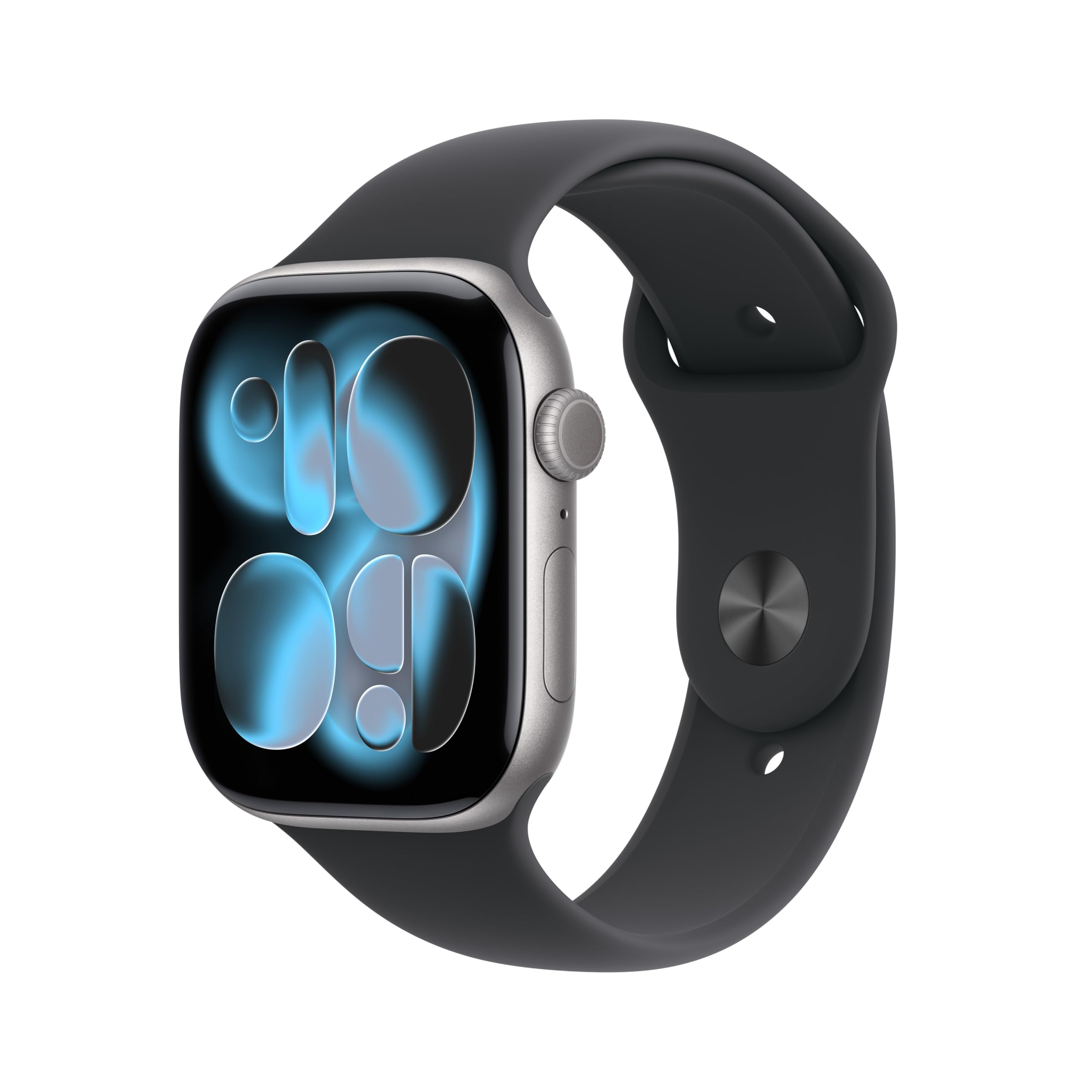 Apple Watch Series 11 GPS, Cassa 46 mm in alluminio Jet Black con Cinturino Sport nero - M/L