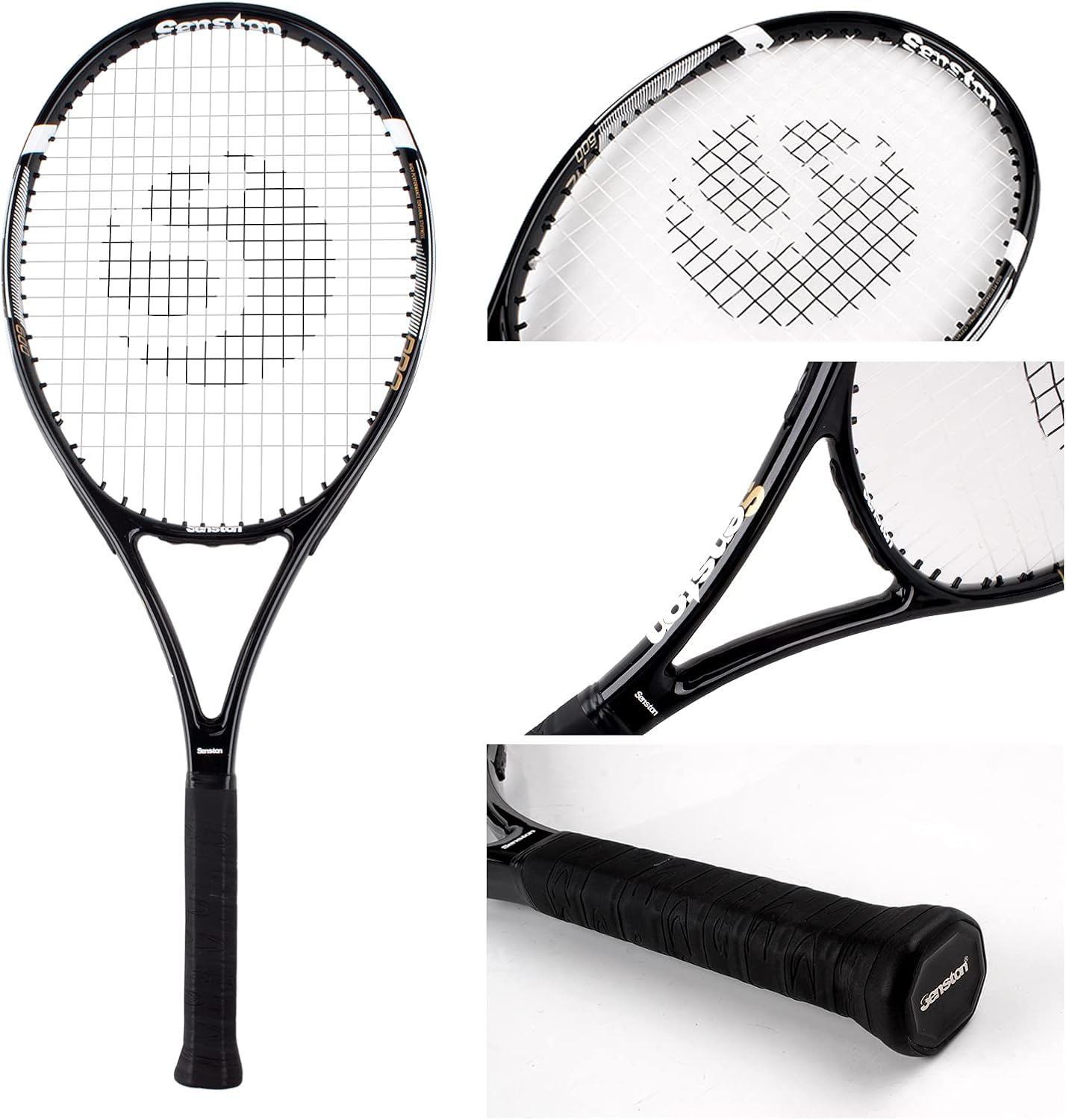 Senston Racchetta da Tennis da 27'', Racchette Tennis con Borsa, Grip da Tennis, Smorzatore di Vibrazioni, Presa e Controllo Eccellenti