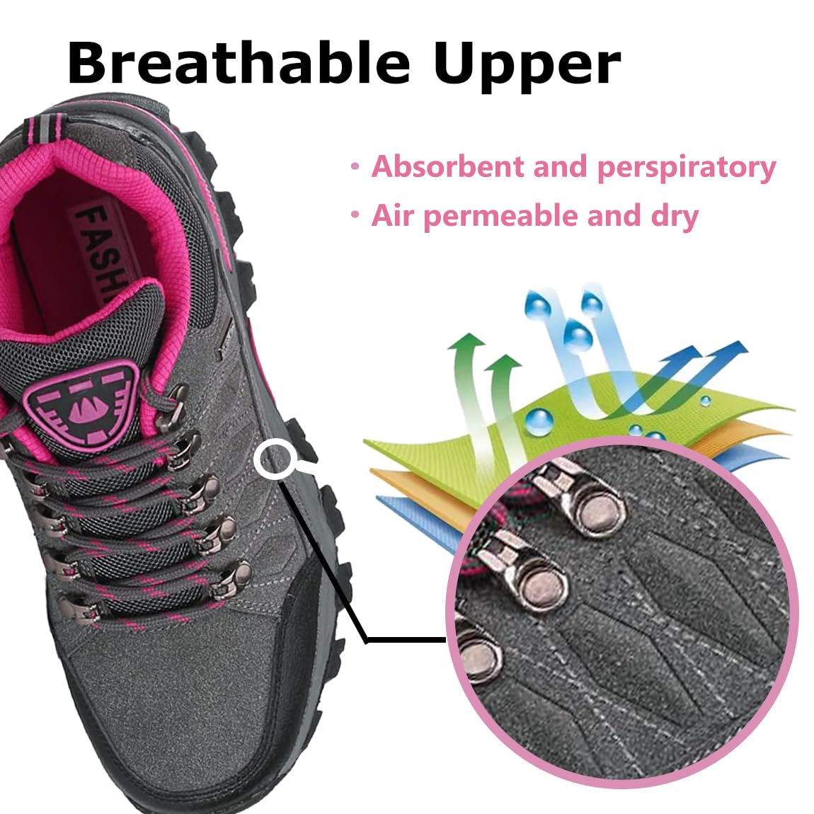Scarpe da Trekking da Donna Scarpe Sportive Basse Scarpe da Trekking Leggere all'aperto Scarpe da Trekking Antiscivolo Adatte al Campeggio e all'escursionismo Nero Grigio Viola Rosa 36-42EU