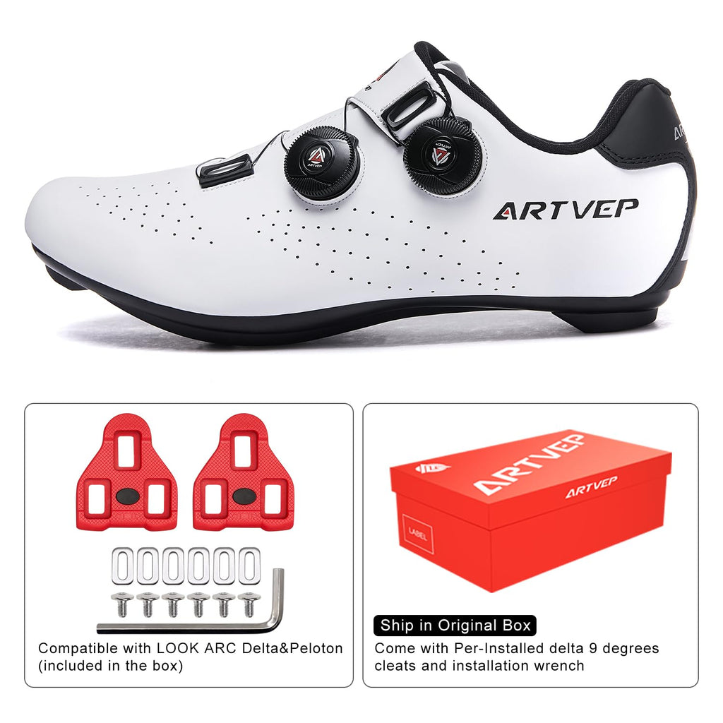 Scarpe da Ciclismo da Uomo Scarpe da Bici da Strada Compatibile con SPD e Delta Blocco Pedale Scarpe da Bicicletta Compatible with Peloton Antiscivolo Traspiranti