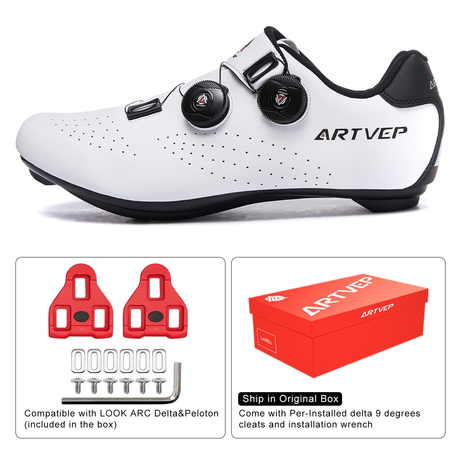 Scarpe da Ciclismo da Uomo Scarpe da Bici da Strada Compatibile con SPD e Delta Blocco Pedale Scarpe da Bicicletta Compatible with Peloton Antiscivolo Traspiranti