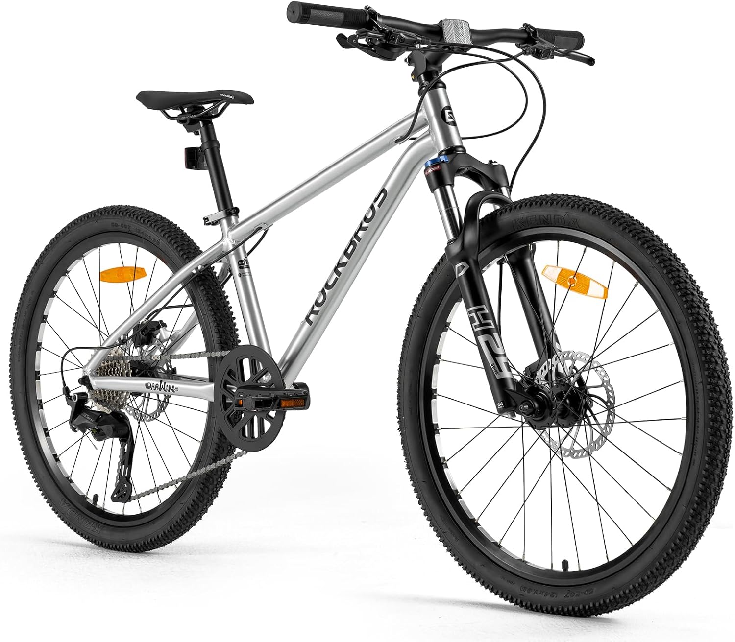 ROCKBROS Darwin Ⅳ Bicicletta Bambini 24 Pollici, MTB con Telaio in Alluminio, Cambio a 9 Velocità, Mountain bike per Ragazzi Ragazze 9-14 anni
