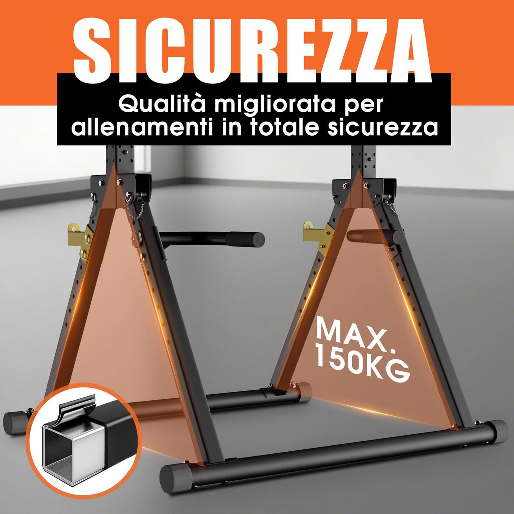 DH FitLife Power Tower Station de Musculation Pliable | Barre de Traction Autoportante avec Barres de Dips Parallèles et Supports d'Haltères/Dossier | Station de Fitness Multifonctionnelle | Power Rack pour Gym à Domicile