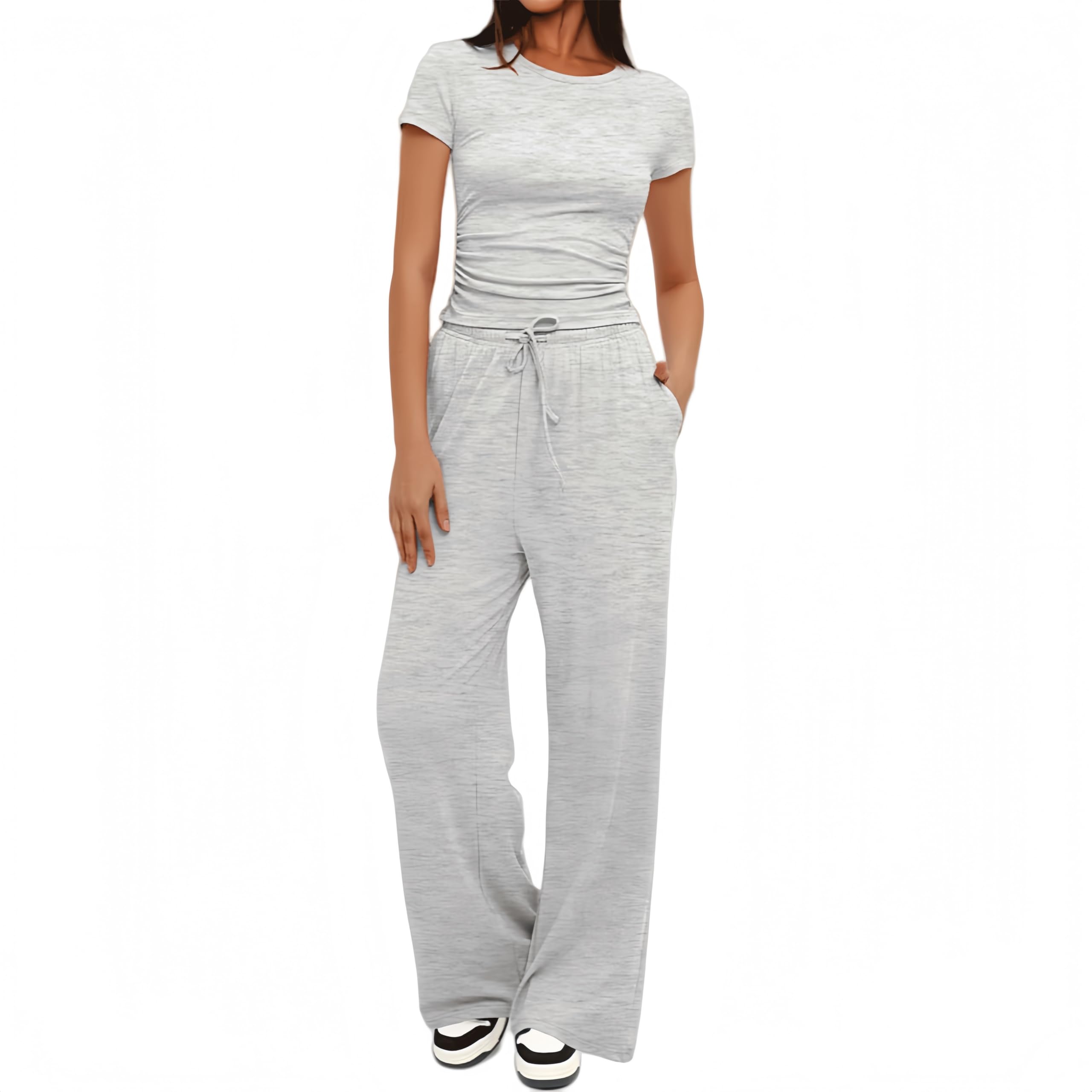 Sportivo Donna Completo Completi Sportivi Due Pezzi Sportiva Estiva Pantaloni Casual Elegante Completo Sportivo Tute da Ginnastica da Donna Estiva 2 Pezzi Homewear