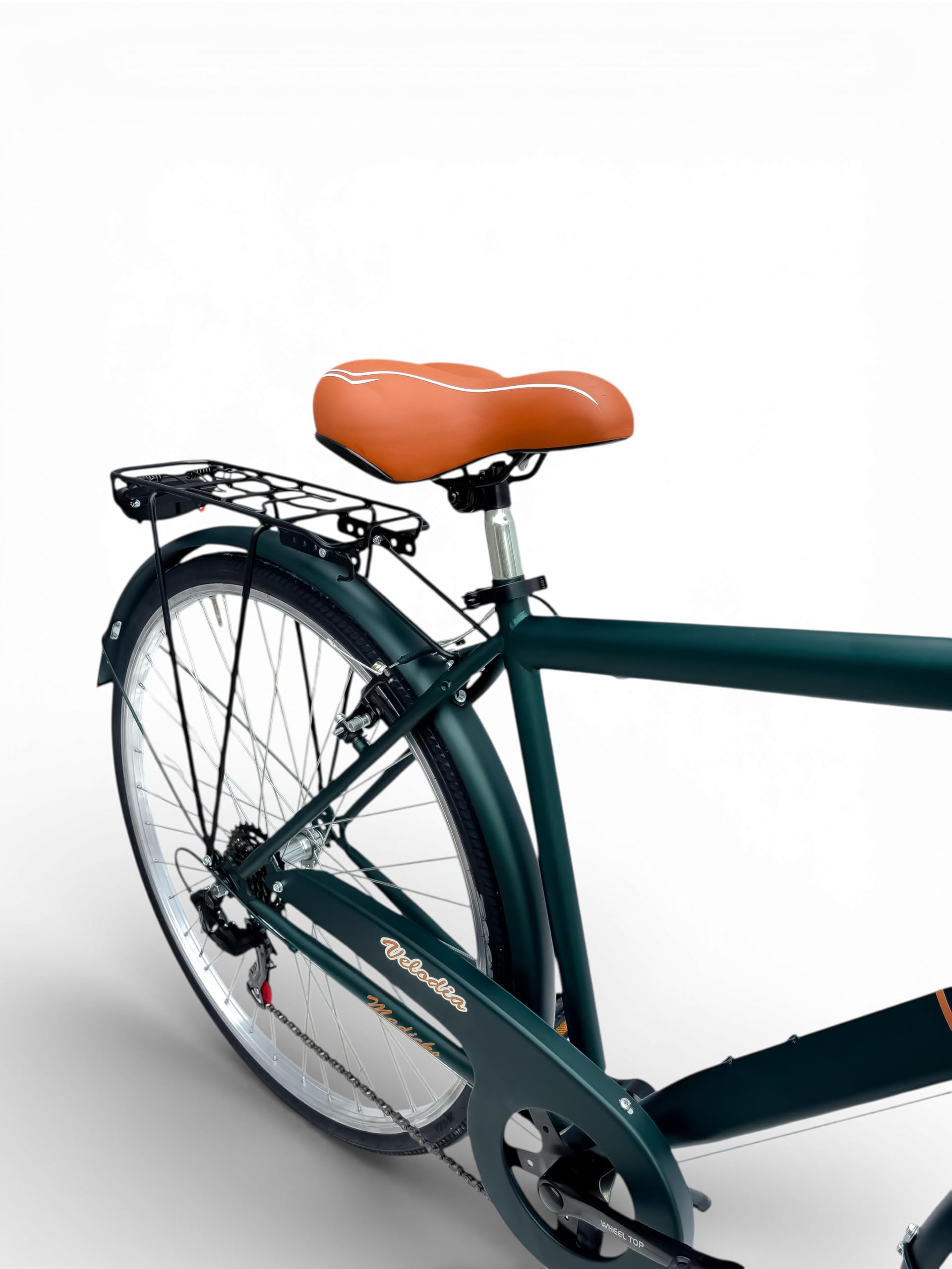 Bicicletta Uomo 28" Passeggio Verde Vintage Velodia Bici da Città con Cambio Shimano · Comoda e Robusta · Perfetta per Spostamenti Quotidiani e Tempo Libero · Stile Retrò