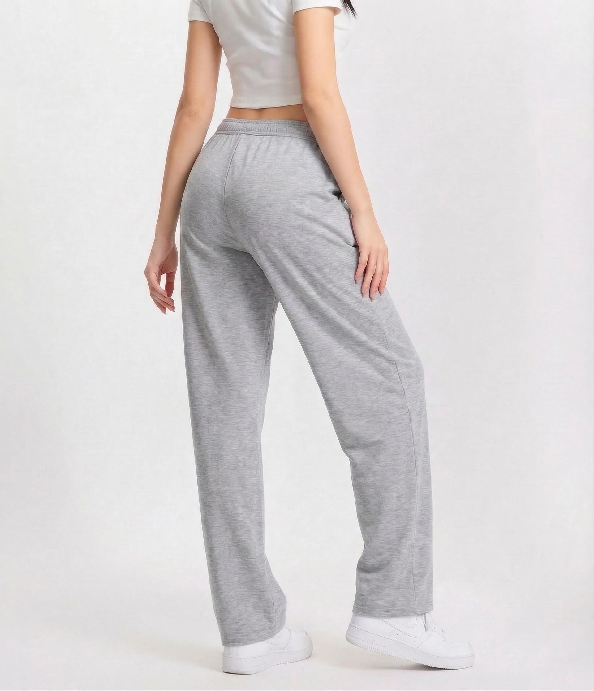 Pantaloni Tuta Donna Larghi Vita Alta con Tasche Pantaloni Sportivi Leggeri e Comodi Jogging Casual Fitness Palestra