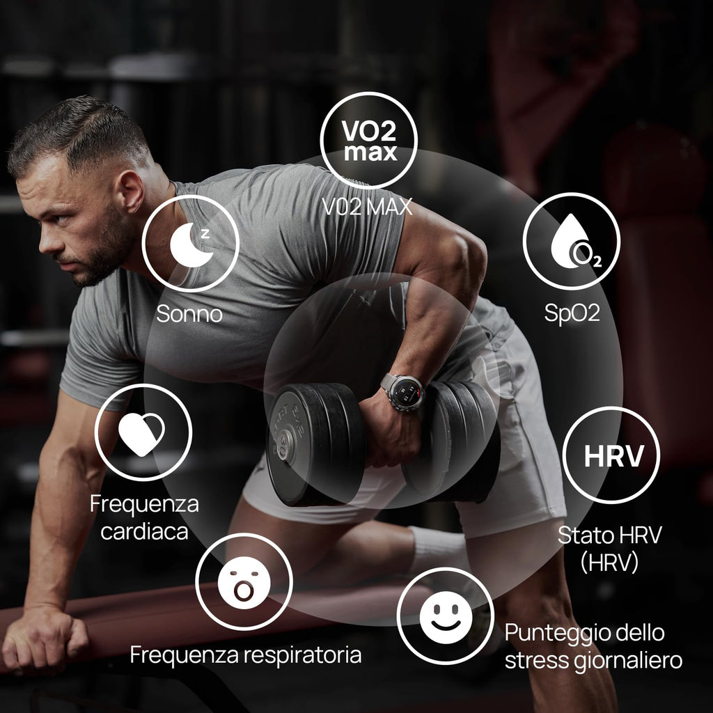 Mibro GS Explorer S Orologio Smartwatch uomo Militare GPS Outdoor con 1,32" AMOLED,Bi-Band GNSS,10 ATM,20 Giorni di Autonomia,Chiamate Bluetooth, Cardio e VO2max,2 Cinturini, per Android e iOS