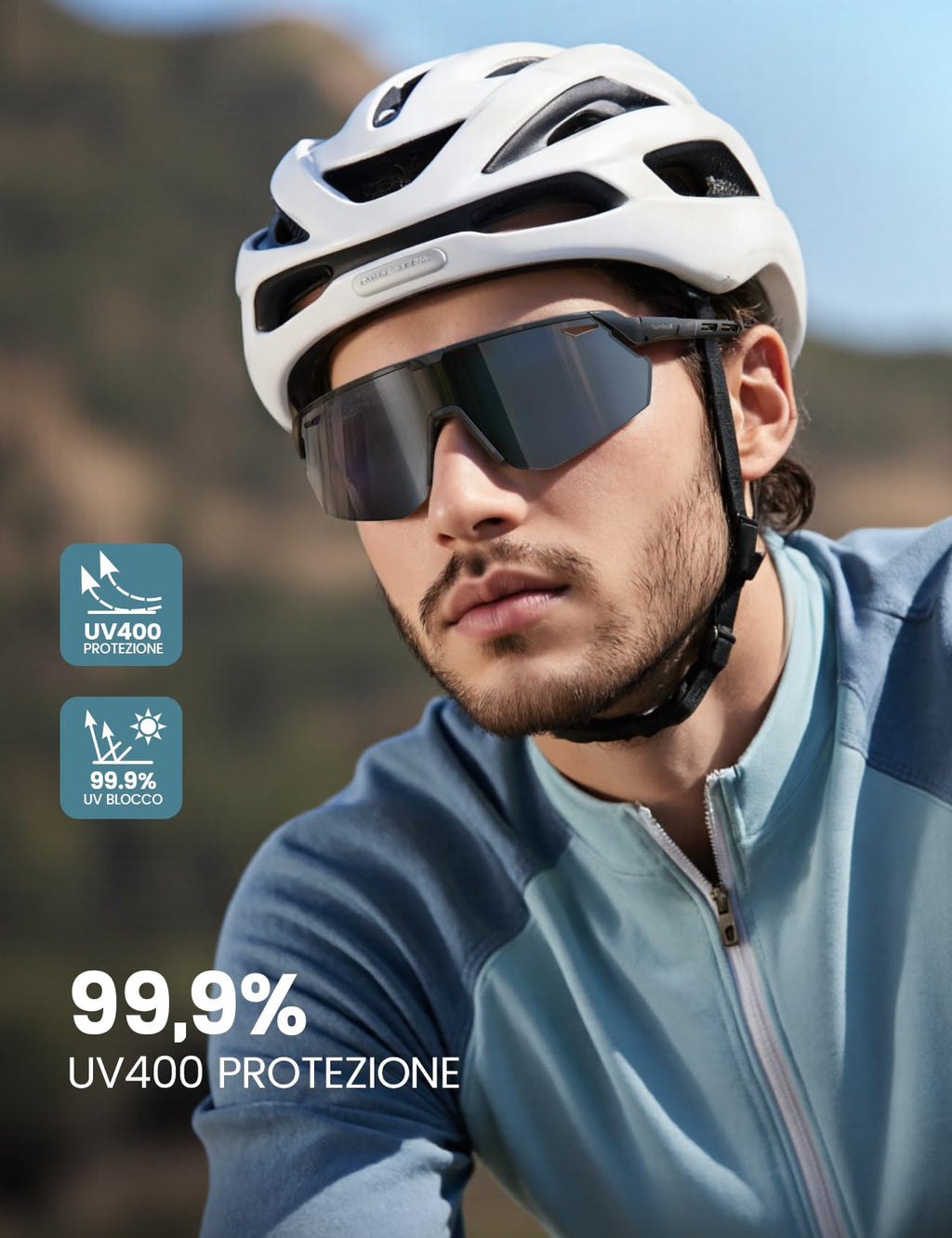 Lamicall Occhiali da Sole Ciclismo Polarizzati, [24g Ultraleggero] Anti-UV400, TR90-Telaio, Nasello Regolabile, Occhiali da Sole Sportivi per Uomo e Donna, per Pesca/Corsa/Sport all'Aperto