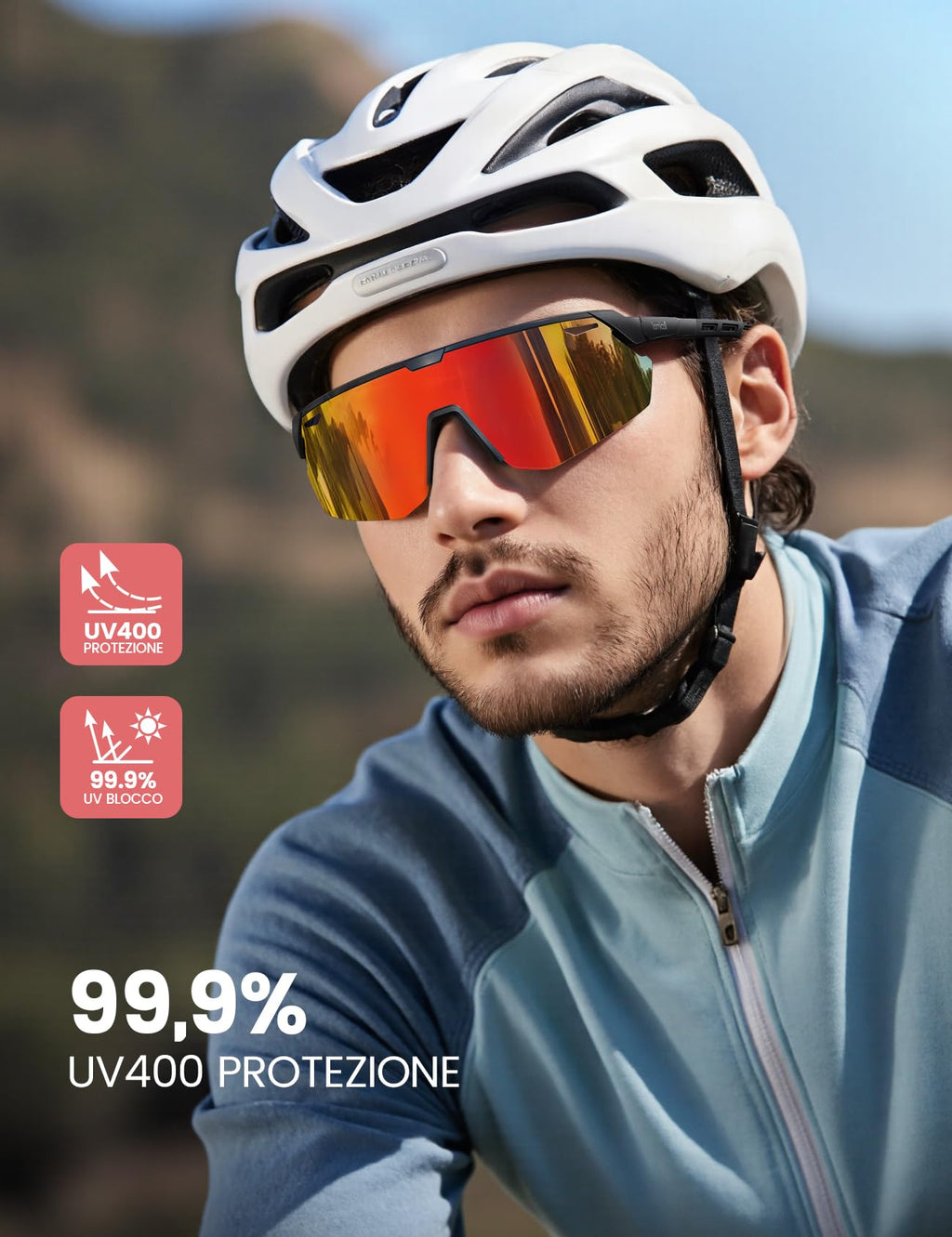 Lamicall Occhiali da Sole Ciclismo Polarizzati, [24g Ultraleggero] Anti-UV400, TR90-Telaio, Nasello Regolabile, Occhiali da Sole Sportivi per Uomo e Donna, per Pesca/Corsa/Sport all'Aperto