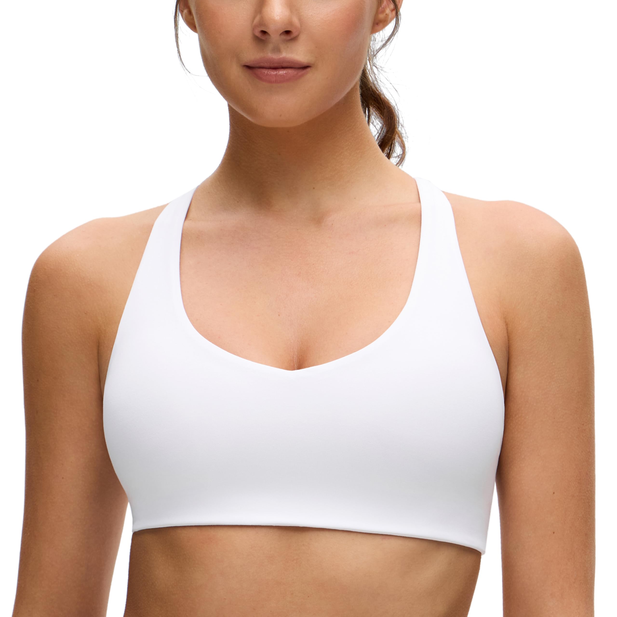 CRZ YOGA Butterluxe Donna V Collo Sportivo Reggiseni di Sostegno Racerback Imbottito Yoga Top