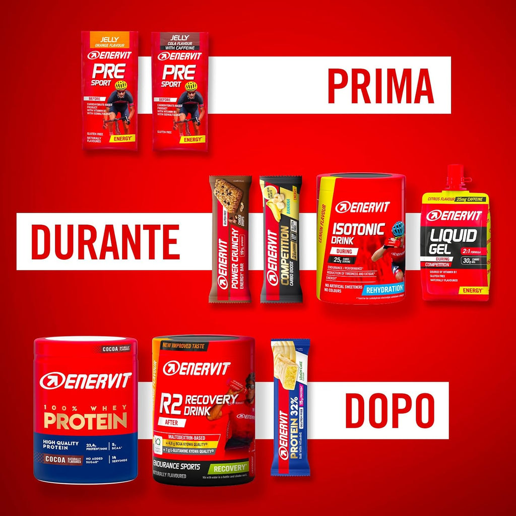 Enervit, Isotonic Drink Arancia, Bevanda Reidratante, Per Reidratarsi Durante Sforzi Prolungati, Riduce la Stanchezza, 25g di Carboidrati a Porzione, Gusto Arancia, Barattolo da 420g